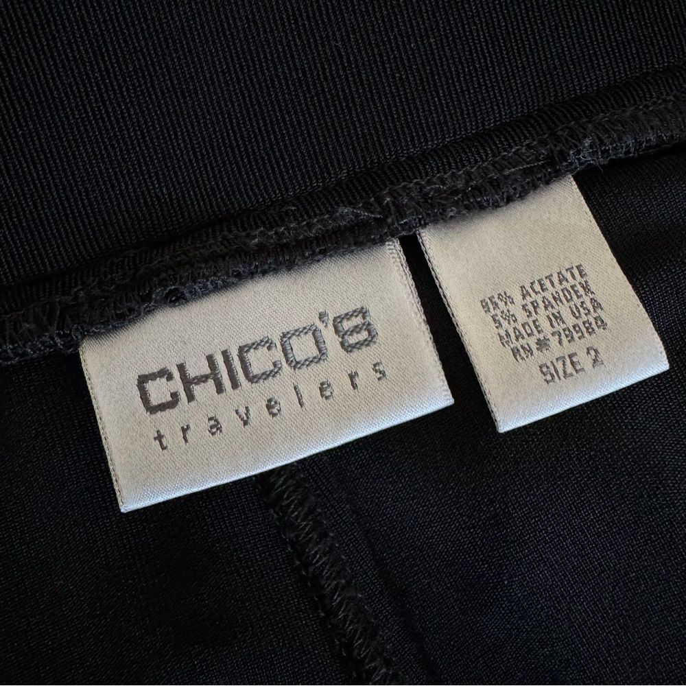 Chico's Wide Leg Crop Palazzo Pants in Black Size L/12 - Picture 5 of 5